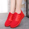 【Lovers Shoes Red Shoes】Sports Shoes Women's All-Match Casual Shoes Platform Student Shoes Jogging Shoes Breathable Mesh Shoes. 