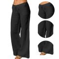 Fashion Pants Women Cotton Linen Pants Wide Leg Pantalon High Waist Drawstring Loose Pants Large Size 5XL Casual Female Trousers. 