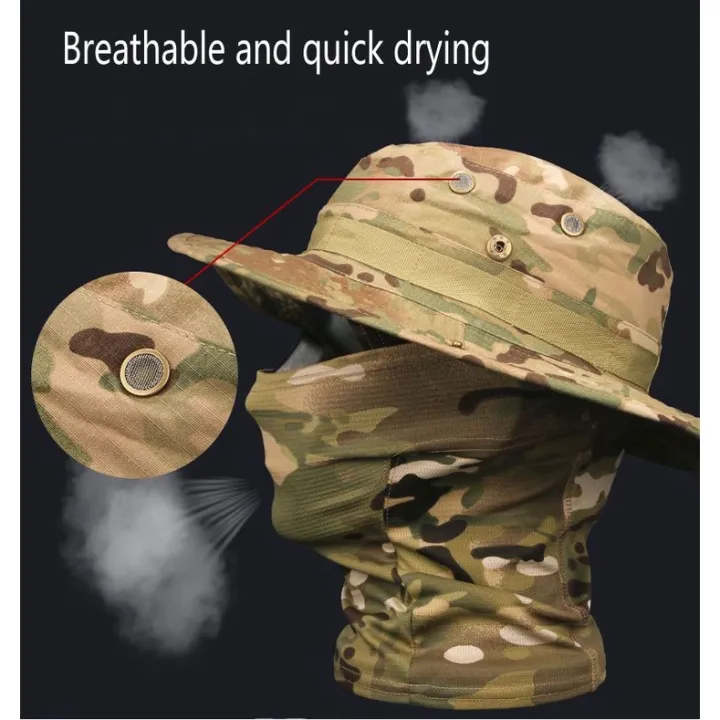 Women%20Men%20Hiking%20Fishing%20Boonie%20Hat%20Outdoor%20Sport%20Sun%20UV%20Protection%20Neck%20Face%20Adjustable%20Bucket%20Caps%20and%20Mask%20-%20Image%206