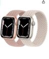 Braided Solo Loop Band Compatible with Apple Watch Band 38mm 40mm 41mm 42mm 44mm 45mm 49mm, Sport Elastics Braided Apple Replacement Band for iWatch Series Ultra SE 8/7/6/5/4/3/2/1-Watch Strap. 