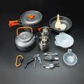 Backpack Cooking Kit Camping Cooking Set for Camping Backpacking Travel Stove Pots Pan Cutlery Bowl Cup. 