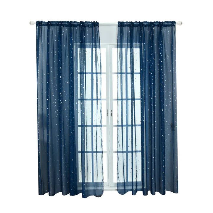 1Pc%20Shiny%20Star%20Transparent%20Tulle%20Voile%20Curtain%20Window%20Drape%20Living%20Room%20Decor%20-%20Image%203
