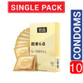 G Small 45mm Dotted Condom 10pcs Pack (Brand: MINGLIU).