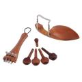 A Natural Jujube wood 4/4 violin Parts accessories Set of Fine-Tuning, Chinrest Chin Rest, Strings, Tail Nail, Tail Rope, Screw, Drawplates, Knob. 