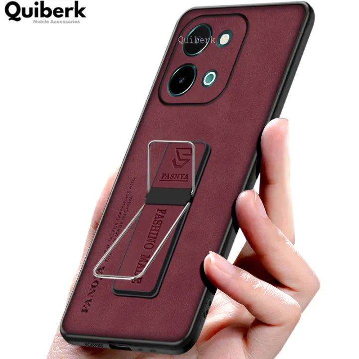 New%20Phone%20case%20Vivo%20Y28%204G%20Back%20cover%20matte%20Invisible%20Hard%20Bracket%20Slim%20Back%20cover%20PU%20Leather%20Phone%20casing%20+Universal%20Kickstand%20-%20Image%209