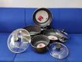 New Prestiege Non Stick 7 Pcs Cookware Set Marble Coating Layers For Superior Release -Marble Coated,1Pcs Casserol,1Pcs Fry pan,1Pcs Korai, food Grade Spoon,1Pcs Milk pan, With 3Pcs Lid, Gift And Home Decoration.. 