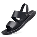 2023 summer new thick-soled casual sandals non-slip men's leather beach shoes dual-purpose sandals soft sole versatile.