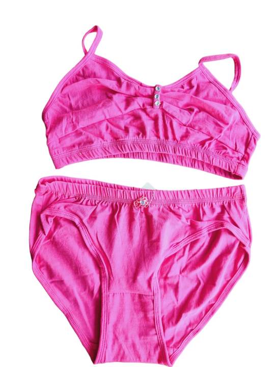 Girls' Matching design Cotton Bra and Panty.