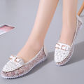 Embroidery Bowknot Loafers Women Flower Sneakers Summer Breathable Solid Color Designer Shoes Women Non-slip Casual Ladies Shoes House Foocus. 