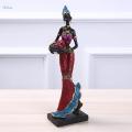 Art Statues Girls Tribal Lady Figurine Statue Home Vintage Craft Blue. 