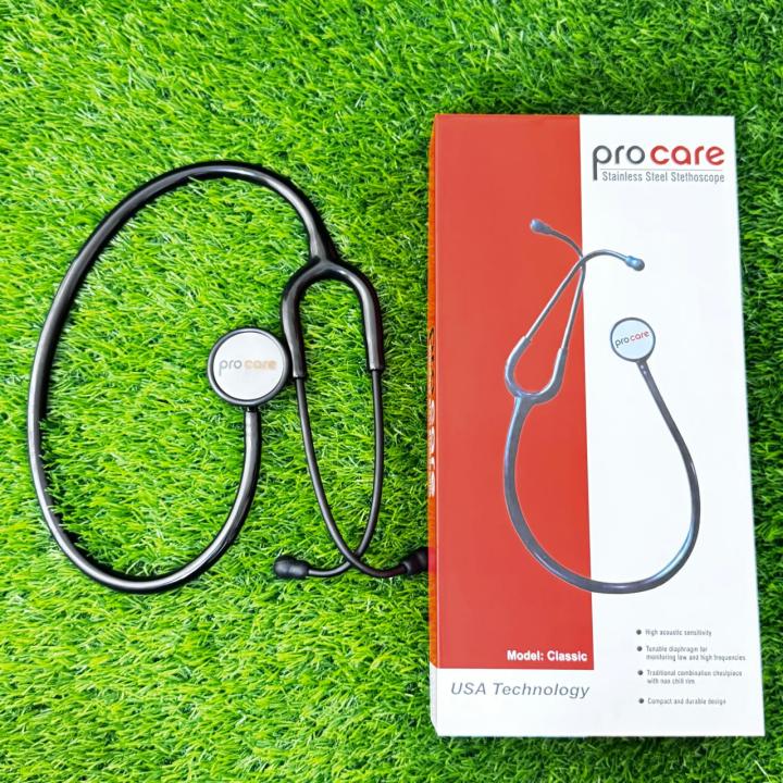 Procare%20Classic%20Stainless%20Steel%20Stethoscope%20-Black%20-%20Image%205