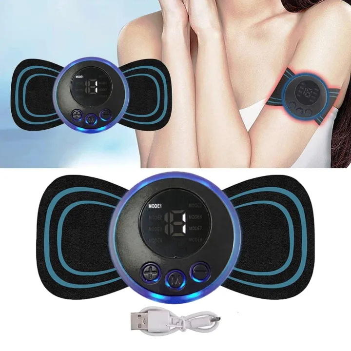 EMS%20Mini%20Pain%20Relief%20Massager%20Machine%208%20Mode%20&%2019%20Strength%20Level%20Mini%20EMS%20Butterfly%20Massager%20For%20Shoulder,%20Legs,%20Neck%20Massager%20With%20LDC%20Monitor%20&%20USB%20Cable%20-%20Image%203