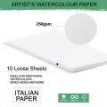 Papertree Artist`s Water Colour Paper 250 Gsm Pack Of 10 Sheets Size 7.25 x 11 Inch. 
