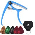 New Guitar Capo for Acoustic and Electric Guitars - 5 Picks Guitar Accessories,Blue. 
