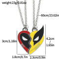 Movie Deadpool and Wolverine Best Friends Necklace Set Split Heart Matching Pendant Necklace for Women Men Cosplay Jewelry Gift. 
