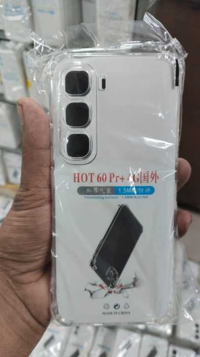 Infinix Hot 60 Pro Plus 4G Flexible Clear Transparent Soft TPU Back Case Cover with bumper