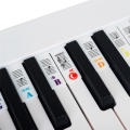 2 Piece Piano Note Sticker Button Strip Silicone Color Universal White (PVC Box) 61 Keys.