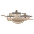 Disnie Marble Coated Induction Bottom Nonstick 7 Pcs Cookware Set. 