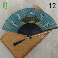 National Fashion Hanfu Chinese Fan Ancient Style Ruihe National Style Dancing Folding Fan Medium Long Handle Palace Fan Circular Fan. 