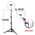 10 -inch LED Tripod Stand, Ring Studio Light & Phone stand Light with 6 Feet Long 200 Centi Meter-Black. 