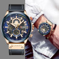 CURREN 8380 Watch Men Fashion Quartz Watches Leather Strap Sport Quartz Wristwatch Chronograph Clock Male Creative Design Dial. 