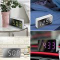 Digital Alarm Clock Mirror LED Night Lights Thermometer Wall Clock Lamp Square Rectangle Multi-function Desk Clocks LED display.