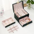 Hot Selling Three-Layer PU Leather Drawer Style Jewelry Box Earring Jewelry Storage Box Earrings With Locked Jewelry. 