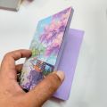 Purple page Aesthetic Pocket size Notebook (5.5''/4'' size 100 sheet purple paper ). 