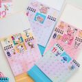 Cute 2023 rabbit desktop calendar student cartoon mini calendar unicorn Hello Kitty Gemini Doraemon Snoopy melody stitch cinnamoroll purin dog. 
