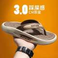 Men's herringbone slippers, summer outdoor thick trend, fashionable new beach men's shoes, soft sole clip feet, couple sandals.