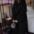 Amamia Women Fall Coat Open Stitch Windproof Women Winter Overcoat.