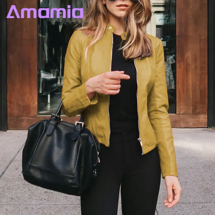 Lady%20Jacket%20Stylish%20Windproof%20Faux%20Leather%20Jacket%20for%20Women%20Perfect%20for%20Fall%20Spring%20Women%20Faux%20Leather%20Jacket%20-%20Image%202