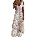 Formal Dress Floral Print Lace Summer Loose-fitting A-Line Maxi Dress for Banquet.