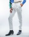 Men’s White Straight Fit Formal Gurkha Pants. 