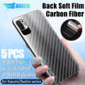 5 Pieces Clear Carbon Fiber Sticker Back Protective Film For Xiaomi POCO F5 Pro C40 X5 X3 X4 F3 F4 M3 M4 M5 M5s GT NFC 5G 4G 2022 NE Back Screen Protector Film. 