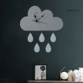 【Ready Stock *Nordic Wooden Cloud Raindrop Shaped Wall Clock Nursery Kids Room Decoration. 