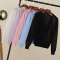 Summer Cardigan Women Cropped Korean Fashion Style Female Black Women's Coat Clothing V-neck Ladies Sweater Outerwear Cute Basic.