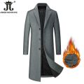 2022 New Winter Mens Long Coat Woolen Jackets Autumn Wool Blend Overcoat Trench Men X-long Thick Coat Over The Knee Trench Coat. 