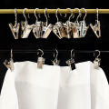 10Pcs Stainless Steel Curtain Clips with Hook Sturdy and Durable Window Curtain Hook Clips Home Window Accessories.