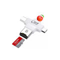 Suitable for Apple/Android/type-c 4-in-1 TF/MicroSD card OTG mobile phone card reader. 