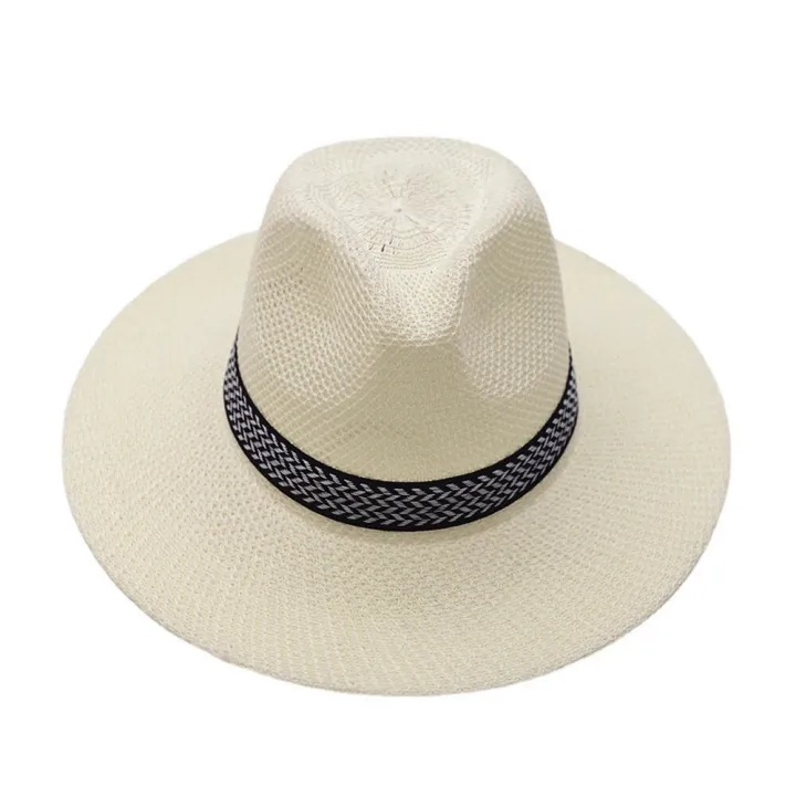 Farmer's%20Straw%20Hat%20Cuban%20Cap%20Panama%20Hat%20Short%20Brim%20Fedora%20Hat%20Sun%20Hat%20Summer%20Straw%20Jazz%20Hat%20Unisex%20Casual%20-%20Image%207