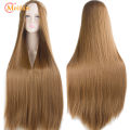 MEIFAN Synthetic Lolita Cosplay Wig Blonde Blue Red Pink Green Purple Hair for Cosplay Party 100CM Long Straight Wigs for Women.