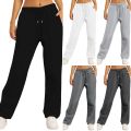 Wide Leg Pants For Women’S Fleece Lined Sweatpants Straight Pants Bottom All-Math Plain Fitness Joggers Pants Travel Basic.