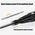 Cordless Electric Screwdriver 3.6V Mini Home Screwdriver With Magnetic Tip Work Light USB Rechargeable For DIY Household. 