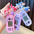 On psp nostalgic Internet celebrity creative retro game console keychain Tetris palm girl's heart schoolbag pendant. 