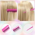 8pcs/bag Hair Styling Comb Teasing Hair Style Brush Triple Teasing Comb Rat Tail Comb Edge Brush Hair Tail Tools Braid Tool Loop. 
