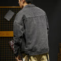 Denim Coat Men's Autumn and Winter New Fashion Brand Top Loose European Size Street Fashion Ruan Handsome Denim Shirt Jacket.
