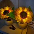 LED Sunflower Artificial Night Light Bedroom Dormitory Decorative Table Lamp Simulation Flowers Light Luyo. 