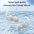 Soundproof Earplugs Three Layer Silicone Earplugs Waterproof Swimming Ear Plugs Sleep Noise Reduction Comfortable Easy to Use D. 