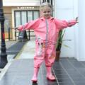 1pcs Children Raincoat Kids Boys Girls Waterproof Jumpsuit Hooded One-Piece Cartoon aby Rainwear And Pants For Girls Boys Poncho.